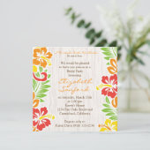 Hawaiian Hibiscus Flowers Invitation Kaart (Staand voorkant)