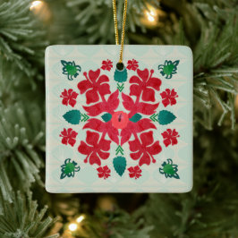 Hawaiian Hibiscus Kerstmis Quilt Pattern Ornament