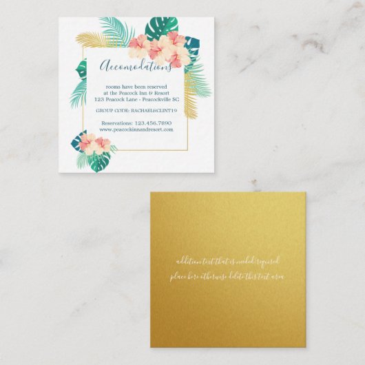 Hawaiian Hibiscus Mariage Cartes d'hébergement (Devant / Derrière)