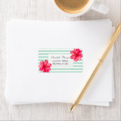 Hawaiian Hibiscus Mint Green Stripes Etiket (Insitu)