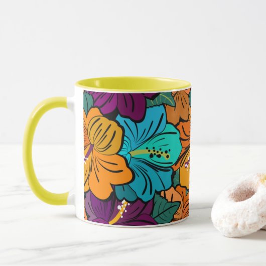 Hawaiian Hibiscus Mug (Avec donut)