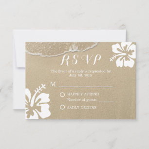 Hawaiian Hibiscus Summer Beach Wedding RSVP
