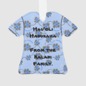 Hawaiian Holly Hanoukka Blue Floral Aloha Shirt (dos)