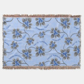 Hawaiian Holly Hanukkah Blue Floral Deken (Voorkant)