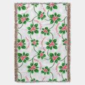 Hawaiian Holly Mele Kalikimaka Kerstrood Deken (Voorkant Verticaal)