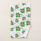 Hawaiian Holly Mele Kalikimaka Kerstrood Handdoek (Handdoek)
