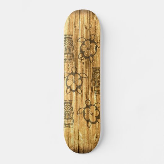 Hawaiian Honu en Tiki Mask Skateboard (Voorkant)