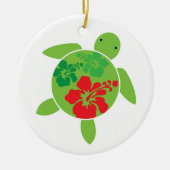 Hawaiian Honu Holiday kerstversiering Keramisch Ornament (Voorkant)