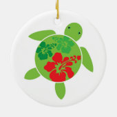 Hawaiian Honu Holiday kerstversiering Keramisch Ornament (Achterkant)