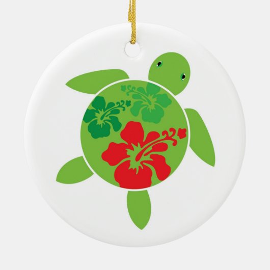 Hawaiian Honu Holiday kerstversiering Keramisch Ornament (Achterkant)