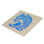 Hawaiian Honu n Wave Tribal Turtle Ceramic Tile Tegeltje (Zijkant)