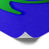 Hawaiian Honu Petroglyph op Blue Poster (Hoek)