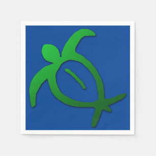 Hawaiian Honu Petroglyph op Blue Servetten