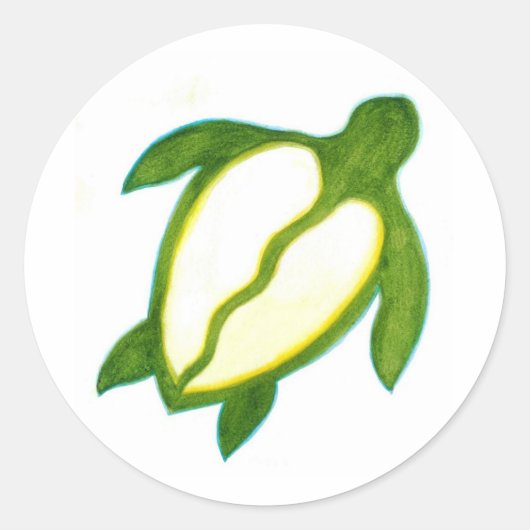 Hawaiian Honu Ronde Sticker (Voorkant)