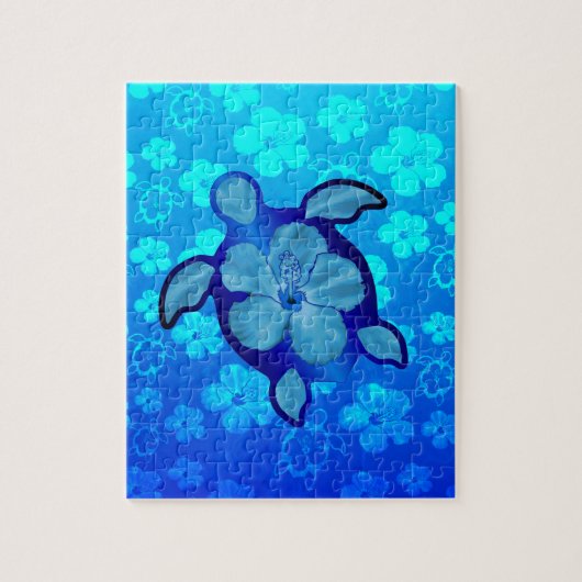 Hawaiian Honu Turtle en Hibiscus Legpuzzel (Verticaal)