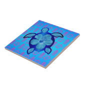 Hawaiian Honu Turtle en Hibiscus Tegeltje (Zijkant)