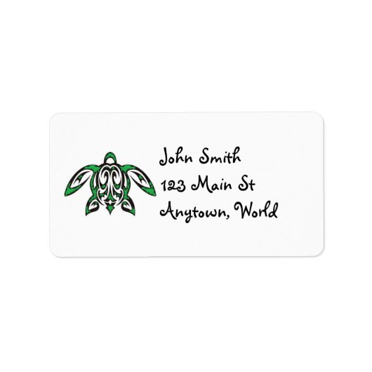 Hawaiian Honu Turtle Etiket (Voorkant)