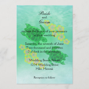 Hawaiian Honu Wedding Kaart