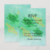 Hawaiian Honu Wedding RSVP Kaartje (Voorkant / Achterkant)