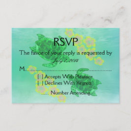 Hawaiian Honu Wedding RSVP Kaartje