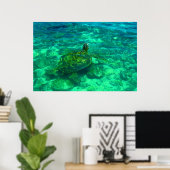 Hawaiian Honu Zee Turtle (36 x 24 inch) Poster (Thuiskantoor)