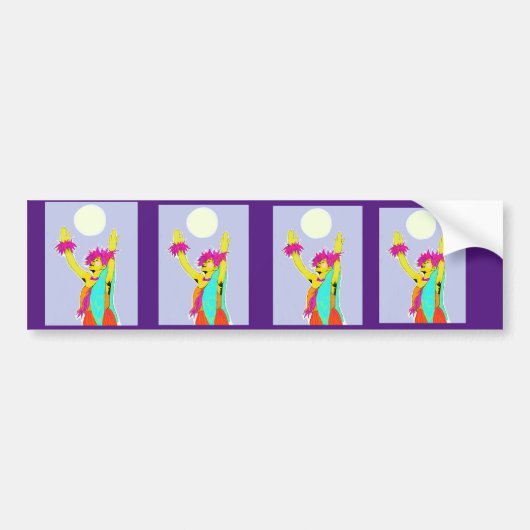Hawaiian Hula Bumper Bumpersticker (Voorkant)