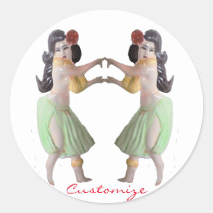 Hawaiian Hula dansers Thunder_Cove Ronde Sticker