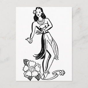 Hawaiian Hula Girl Briefkaart