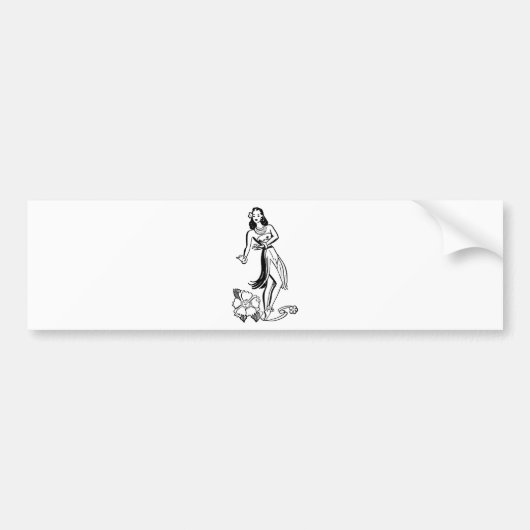 Hawaiian Hula Girl Bumpersticker (Voorkant)