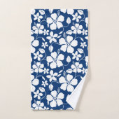 HAWAIIAN HULA (HIBISCUS) NAVY BATH TOWEL SET (Serviette à main)