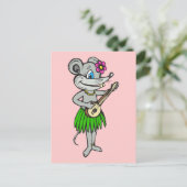 Hawaiian Hula Mouse Briefkaart (Staand voorkant)