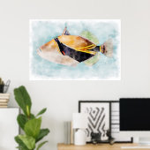 Hawaiian Humuhumunukunukuapuaa Trigger Fish Hawaii Poster (Thuiskantoor)