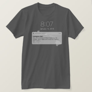 Hawaiian Inbound Ballistic Missile Threat Alert T-shirt