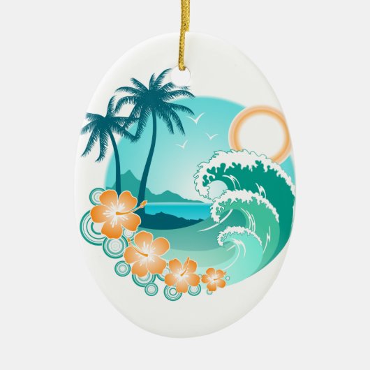 Hawaiian Island 1 Keramisch Ornament (Voorkant)