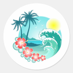 Hawaiian Island 3 Ronde Sticker