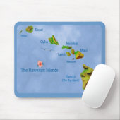 Hawaiian Island Map mousepad Muismat (Met muis)