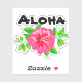 Hawaiian Island Style Hello Sticker Shapes (Feuille)