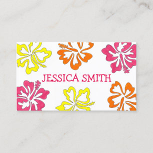 Hawaiian Island Tropical Hibiscus Flowers Floral Visitekaartje