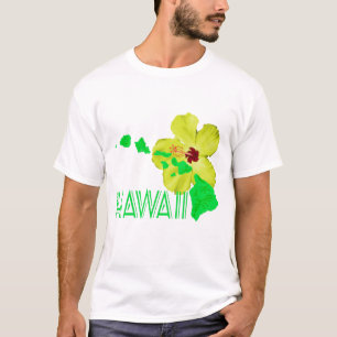 Hawaiian Islands Yellow Hibiscus Flower T-shirt