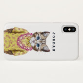 Hawaiian Kitty Cat | Jouw namen toevoegen Case-Mate iPhone Case (Achterkant (horizontaal))