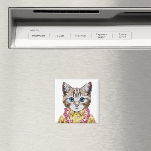 Hawaiian Kitty Cat Magneet (Insitu (Vaatwasser))