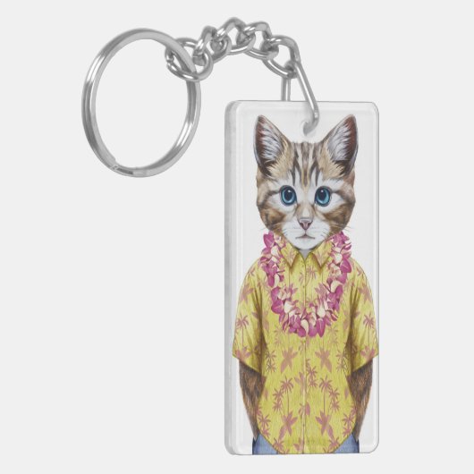 Hawaiian Kitty Cat Sleutelhanger (Voorkant Links)