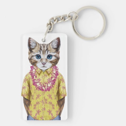 Hawaiian Kitty Cat Sleutelhanger (achterkant)