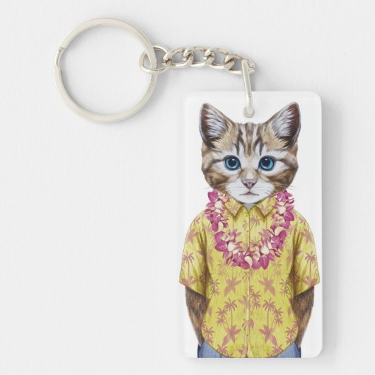 Hawaiian Kitty Cat Sleutelhanger (Voorkant)