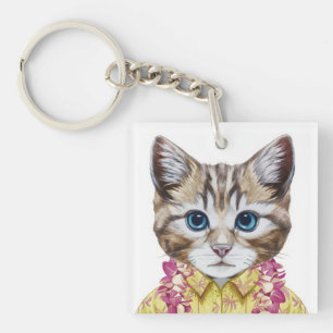 Hawaiian Kitty Cat Sleutelhanger