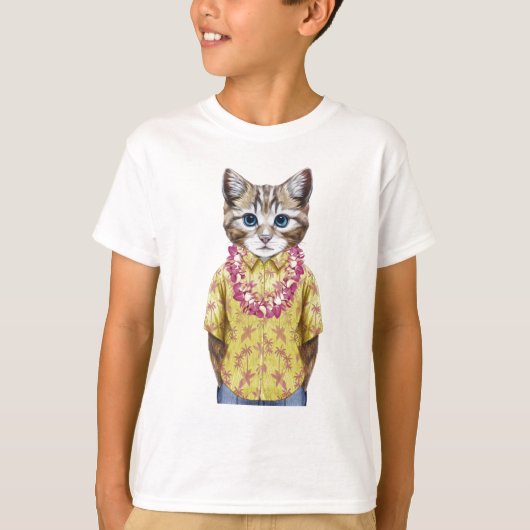 Hawaiian Kitty Cat T-shirt (Voorkant)
