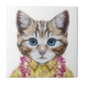 Hawaiian Kitty Cat Tegeltje (Voorkant)