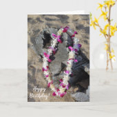 Hawaiian Lei sur la carte d'anniversaire de la pla (Fleur jaune)