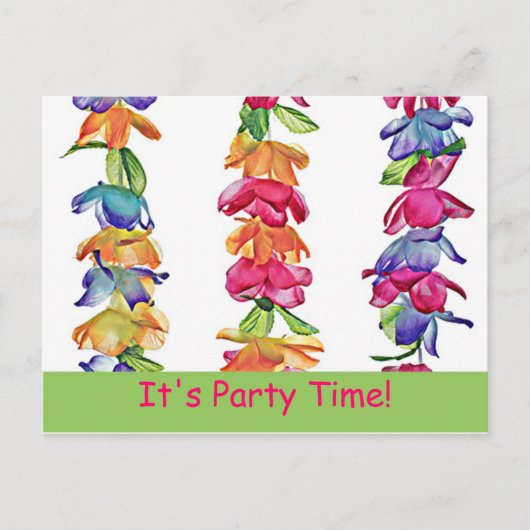 Hawaiian Leis op Briefkaart - PartyTime! (Voorkant)