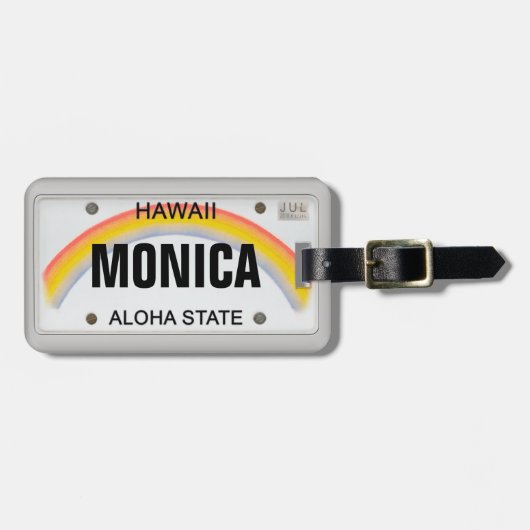 Hawaiian License Bord met jouw naam Bagagelabel (Voorkant horizontaal)